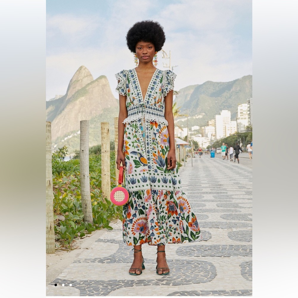 Farm Rio Summer Garden Maxi Dress NWT